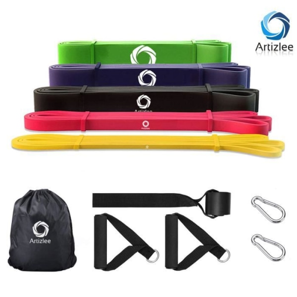 ARTIZLEE elastiska motståndsband 9 i 1 hållbara träningsband med dörrankare och handtag för fitness, pilates