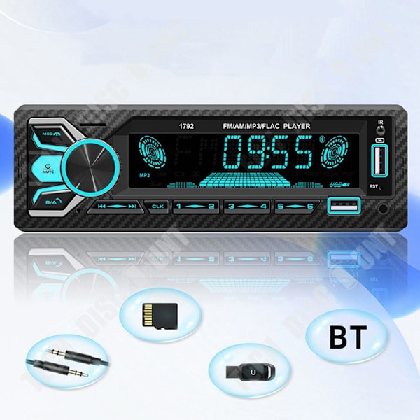 TD® Bluetooth bilradio enzons bilradio sju färgljus förlustfri musik MP3-spelare USB-plugin för bil