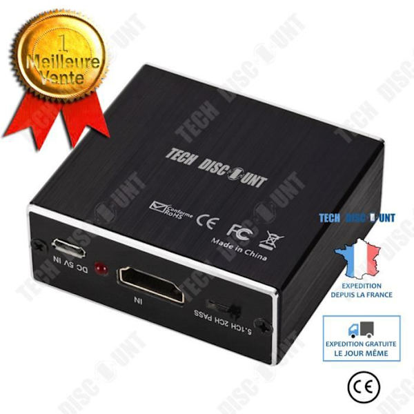 TD® HDMI Audio Splitter 4Kx2K/3D Surround Stereo 5.1 Audio Fiber Decoding Converter