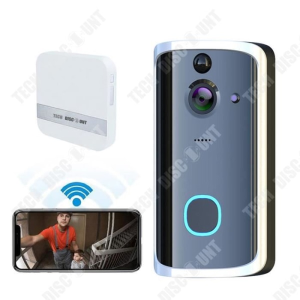 TD® trådlös videodörrklocka Fjärrkontroll Villaskärm Röstintercom Smart WiFi HD Night Vision Infraröd avkänning