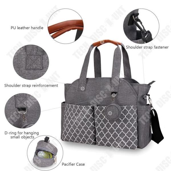 TD® Mamma och babyväska polyester bärbar multifunktionsaxel med nappväska utomhusresor universell moderväska set