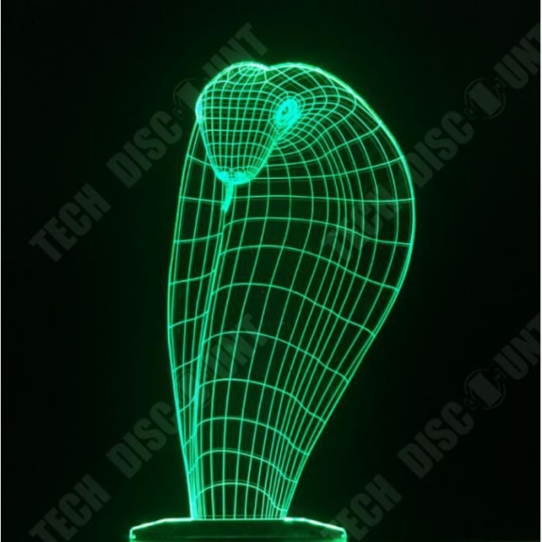 TD® 3D Lampe Illusion Optisk Led Natlampe 3D Cobra Lampe 7 Farver Led Natlamper Til Børn Touch Led Usb Bord Lampe