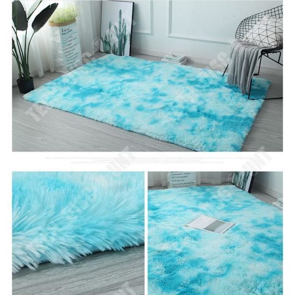 TD® Gradient tie-dye matta ins dekoration Nordisk vindtät matta enkel personlighet mjuk plysch soffa sidomatta hem blå t