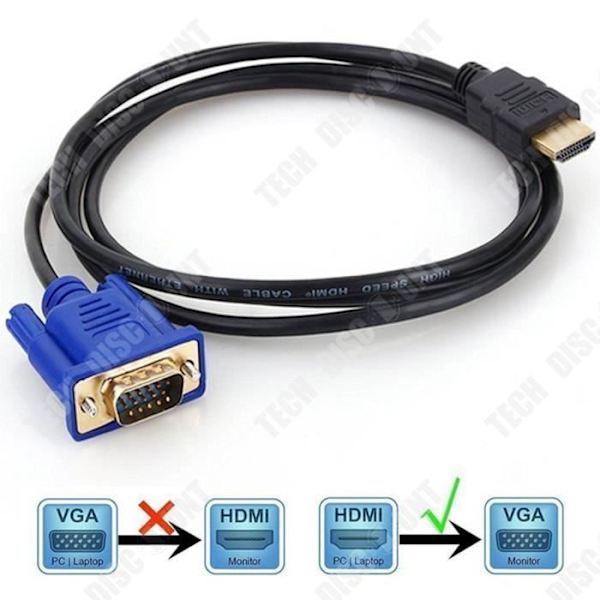 TD® Konverterkabel HDMI til VGA 1,8 m kabeladapter