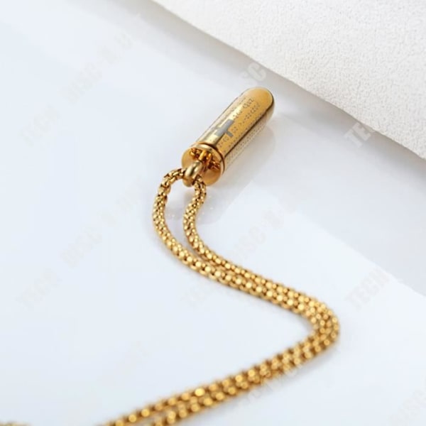 TD® Kulkors för män Christian Prayer Hänge Halsband Militärstil Army Rostfritt stål Present för män och pojkar - guld