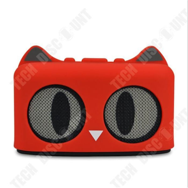 TD® Cartoon Cat Shaped Bluetooth-högtalare Söt Cat Style-högtalare Röd