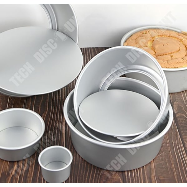 TD® rund levande botten eloxerad rörlig fasad kant chiffong kakform, Comté Mousse 8 tum