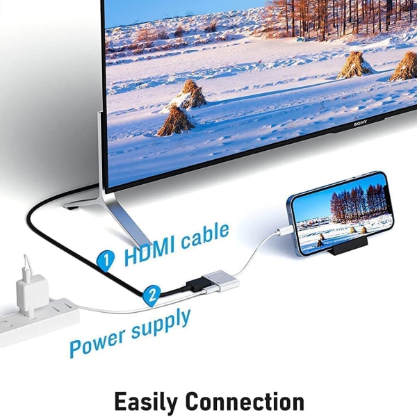 TD® Lightning till digital AV-adapter - Audio-video-omvandlare - multimediatillbehör - lightning HDMI-VGA-kontakt