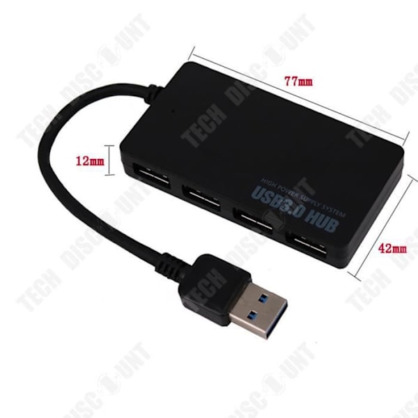 TD® Ultratunn USB3.0 Hub USB HUB3.0 Hub 4-portar Ultratunn HUB Splitter Ultrasnabb överföring