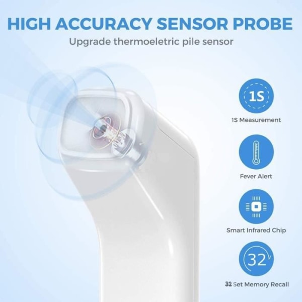 Professionel Termometer / Overflade af Genstande, Infrarød Fronttermometer Digital Multifunktionel Kontakt - grå ±0.2°