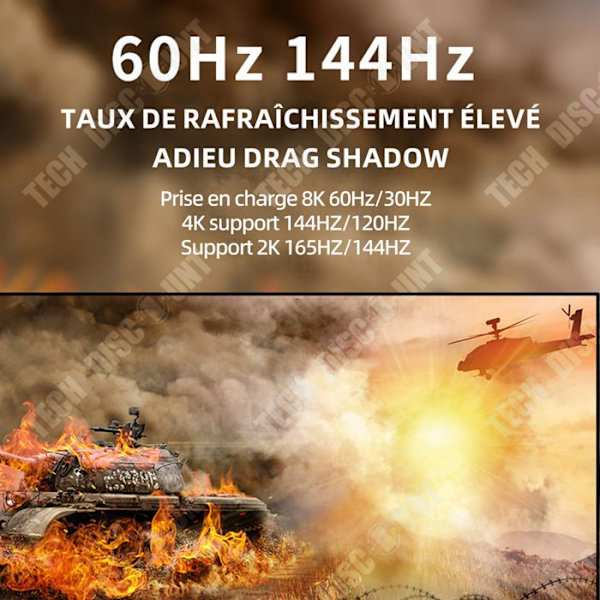 TD Kabel Display Port 1,5M 1.4 DP Kabel Audio Video HDR 8K 60Hz 4K 144Hz 2K 165Hz Display Port DP Kabel til PC Grafikkort