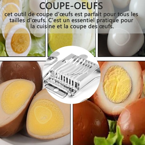 "Egg cutter 13,7x9,2x2,5 cm ægget skærer i rustfrit stål multifunktionel ægseparator køkkenværktøjer fancy ægskærer"