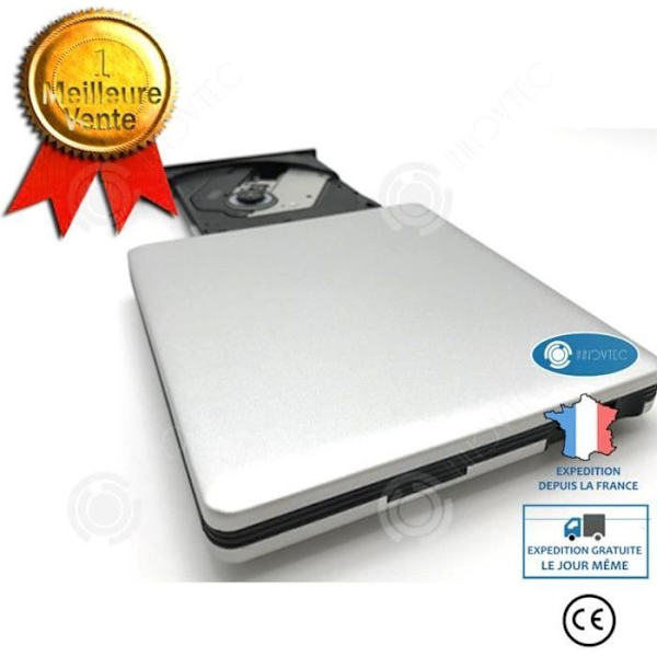 CD- ja DVD-soitin - INN® - Slim Portable - USB3.0 - Yhteensopiva XP/WIN7 - 24X lukunopeus