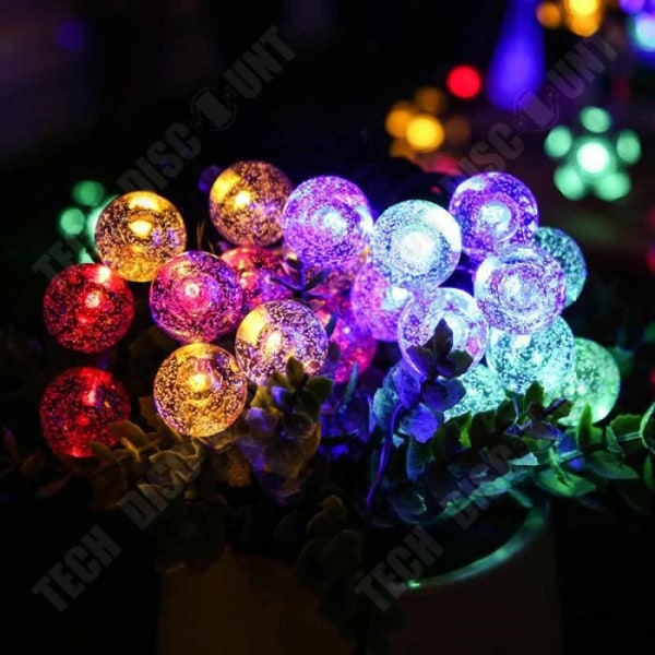Aurinkokäyttöinen Valoketju - Tech Discount® - 30 LED - Kuplapallo - Lämmin Valkoinen - IP68