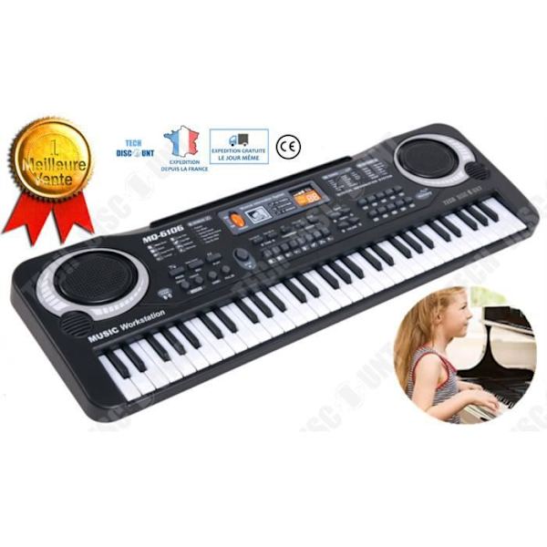 TD® Multifunktions elektronisk klaver med 37 tangenter og mikrofon til børn og voksne Farverige rytmiske hænder Musikinstrument
