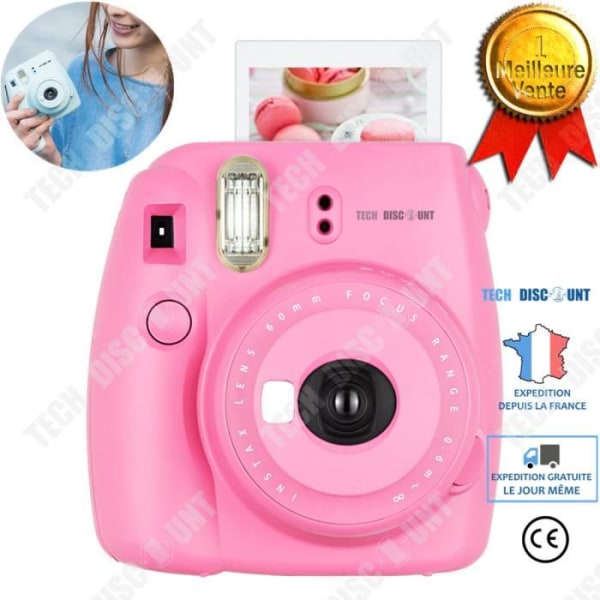 TD® Camera mini-rosa blixt-instant-fotokamera i flickstil vintage-mode gammaldags kamera