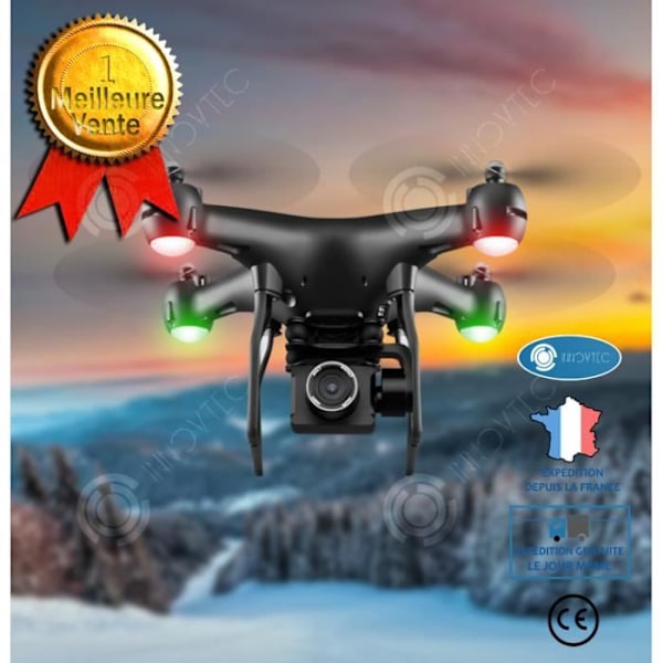 INN® Drone med 4 aksers flyvning, kamera med høj opløsning 4K, billedes transmission ESC fjernstyret fly til børn