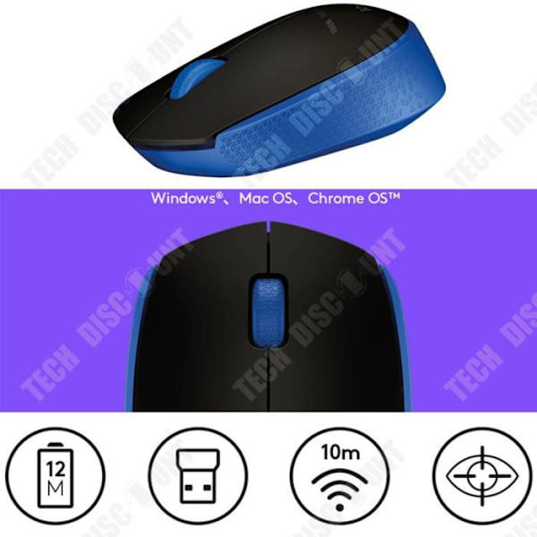TD® Trådløs Bluetooth Mus Retractable USB Ergonomisk Støjsvag Fotoelektrisk til Computer PC Windows Mac Bærbar Blå