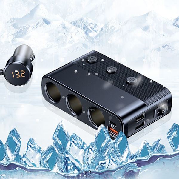 Billaddare - TD® - Smart cigarettändare - 4 USB-portar - 128W ström - Universal