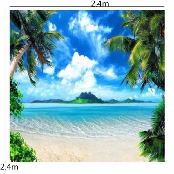 SMRT TEMPSA Bakgrund Bakgrundsduk 2,4x2,4m Beach Palm Tree Photography Photo Studio