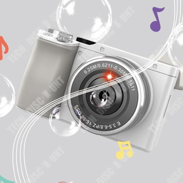 TD® Bubble Camera Toys Shining Light Music Bubble Machine Outdoor Elektrisk Bubble Machine Bubble Toys Silver