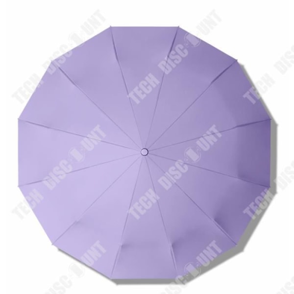 TD® Automatiskt fällbart paraply Diameter 105cm Svart gummi solskydd Effektivt mot vind Parasoll paraply lila och svart