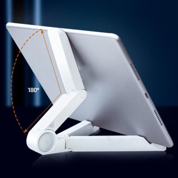 TD® Folding tablet ställ 10 tums säng pc bilvägg justerbar universal docka mini robust kontor hem hopfällbar lätt vit pe