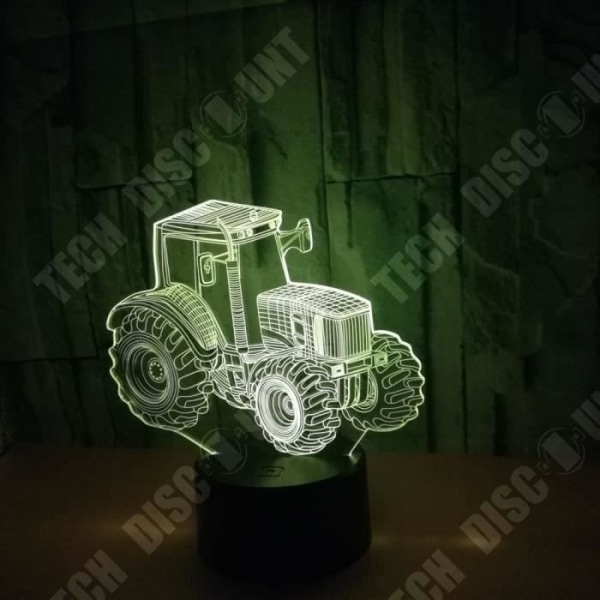 TD® 3D LED-lampa Traktorform 7 färgbyte Touch Switch LED Nattljus Akryldekoration Nattljuspresent