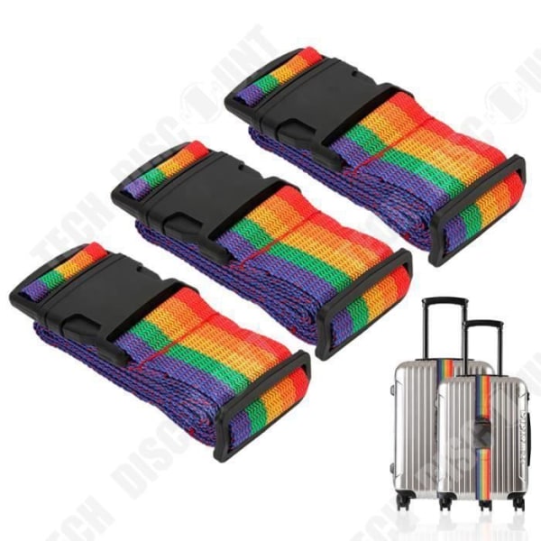 TD® Set med 3 Resväska Rem Bagage Bind fast Bagage Säkert paket Flygplatskontroll Håll resväska Rem Undvik att öppna paket