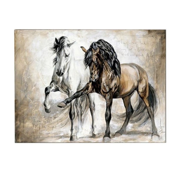 Djur Häst oinramad målning Väggkonst Bildmålning för heminredning