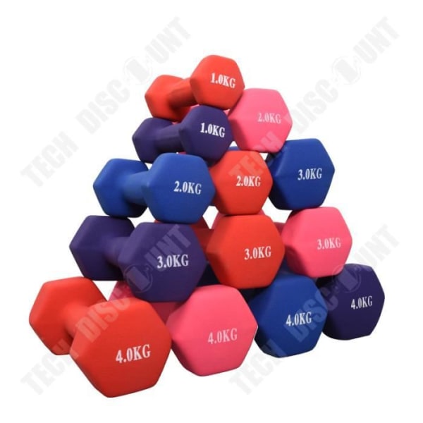 TD® 2 * 3kg rød - Vægte Fitness Hjemmevægte Kvinder taber vægt Unisex håndvægte damer slanke arme