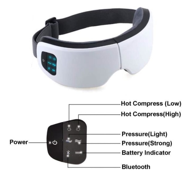 Eye Massager Device Sovmask för elektrisk Eye Massager Trådlös Eye Massage Music USB Resemask