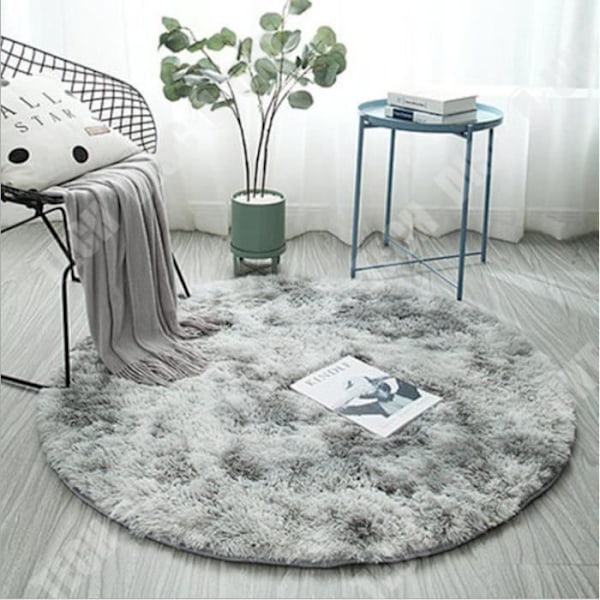 TD® Matta för vardagsrum eller sovrum, syntetiskt fårskinn i polyester (Ljusgrå, 80x80cm)