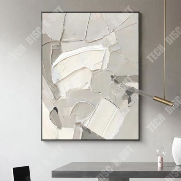 TD® Handmålad oljemålning Enkel geometrisk abstrakt svartvit dekorativ målning vardagsrum bakgrund väggmålning