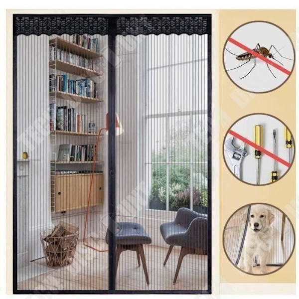 TD® Magnetisk Dörrgardin 160*220cm Stark Magnetisk Block Myggavvisande Dörrgardin