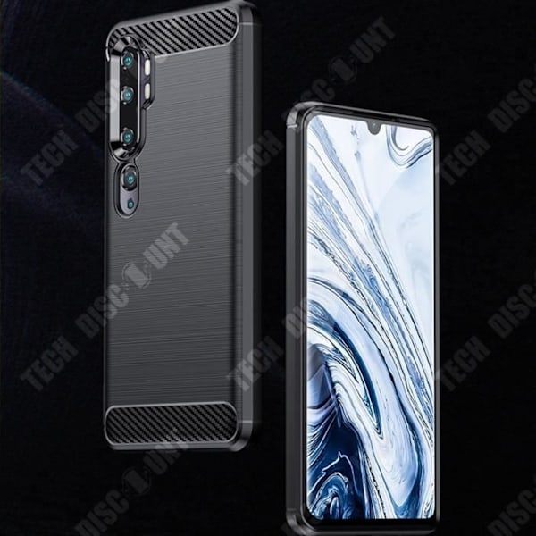 TD® Silikone cover i kulfiber til Xiaomi Note 10 Børstet blødt og stødresistent telefondæksel