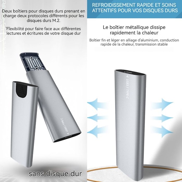 TD® m2 NGFF NVme metall mobil hårddiskhölje Solid State hårddiskhölje Dual Protocol S ATA USB Extern