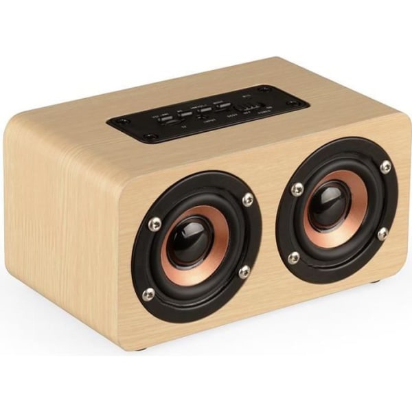 Keltainen Puubluetooth-kaiutin - HIGH-TECH & BIEN-ETRE® - Langaton Kaiutin - Handsfree-toiminto Gul