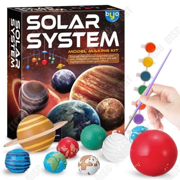 TD® Barns kreativa gåva solsystem målning färg målning handgjord leksak lysande universum modell