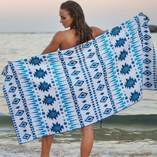TD® Ranta-pyyhe Ankkuri raidallinen sinisellä taustalla Sun & Surf Uima-allas 90x170