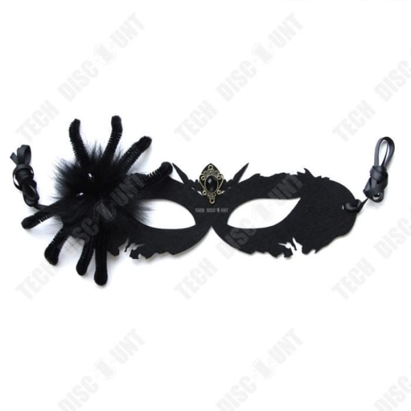 TD® Halloween Black Spider Death Mask, dansande halvansikte för vuxna män och kvinnor, ansiktstäckande huvudbonad