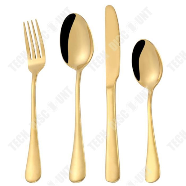 TD®Sæt af 24 guld- og moderne bestik til 6 personer i rustfrit stål, til begivenheder/kvæsthus/dåb/store begivenheder