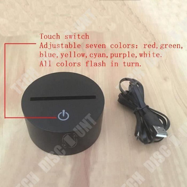 TD® Taktile dekorativ lampe med optisk illusion 7 farver - model spider-man - lavt forbrug USB-kabel 3 AA batterier