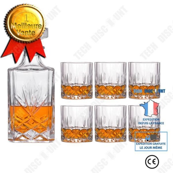 TD® Karaff 750 ml flaske 6 dele 300 ml whiskyglas krystal karaff sæt europæisk vinglas