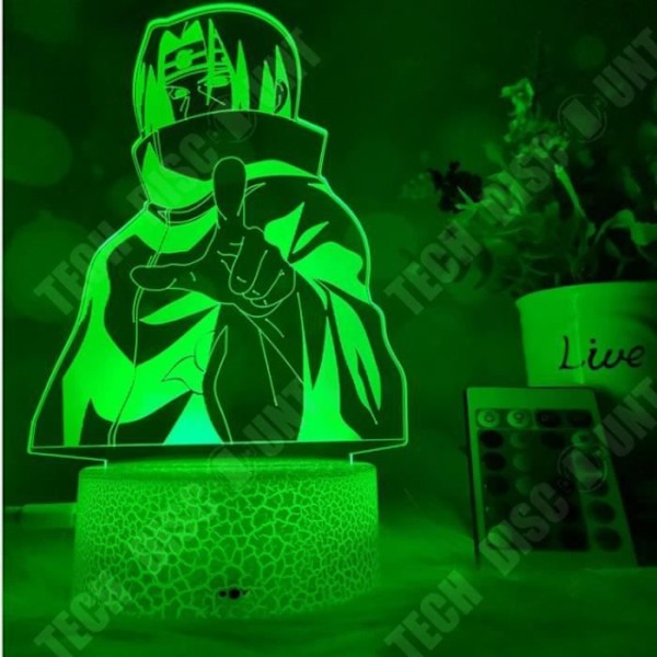 TD® 3D Nattelys, 3D LED Nattelys Naruto Uchiha Itachi Action Figur 7 Farver Berøring Illusion Optisk Lampe AF EP1408