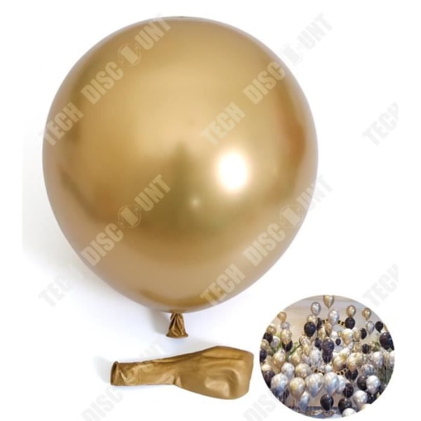 TD® LOT om 50 metalliska pärlemorballonger GULD GULD 100 % latex - Dekorativ ballong födelsedag, fest, mottagning...- Ballong
