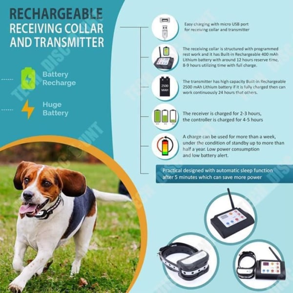 TD® elektroniskt husdjursstängsel två-i-ett hundträningsenhet Barkstoppare  elektroniskt staket 6ead | Fyndiq