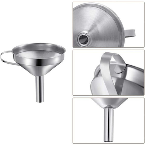 Entonnoir - TD® - ENTONNOIR I/NOKS MED HÅNDTAG 10 CM - Rustfrit stål - 10 cm - Køkkenredskab
