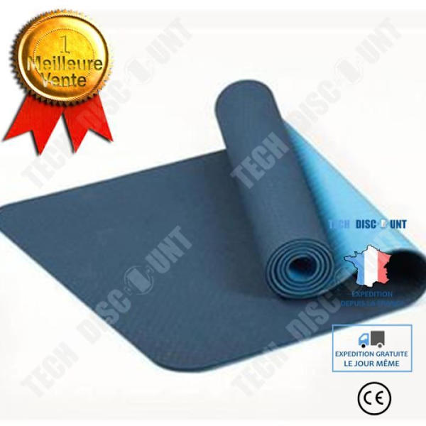TD® Liukumaton Kaksivärinen TPE Joogamatto 6 Mm Urheilumatto Kuntosalimatto Kotikäyttöön Maksettuna 183X61Cm Bl