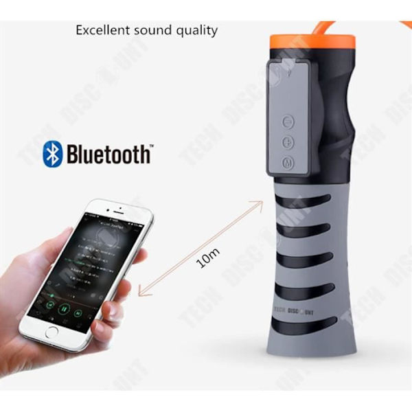 TD® Bluetooth audio jump rope with speaker and pedometer, wireless fitness sports anti-stress music